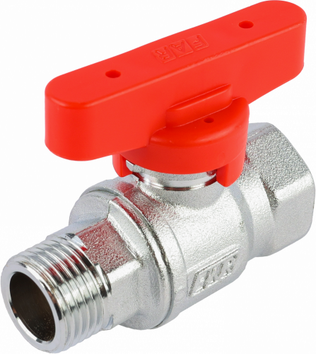 Кран шаровой FAR 1/2", ВР-НР, красн. бабочка, хром